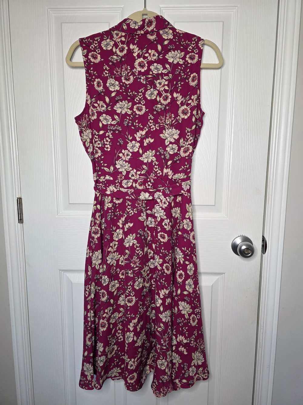 Nanette Lepore Sleeveless Pink Magenta Floral Tie-Waist Dress - Picture 10 of 16